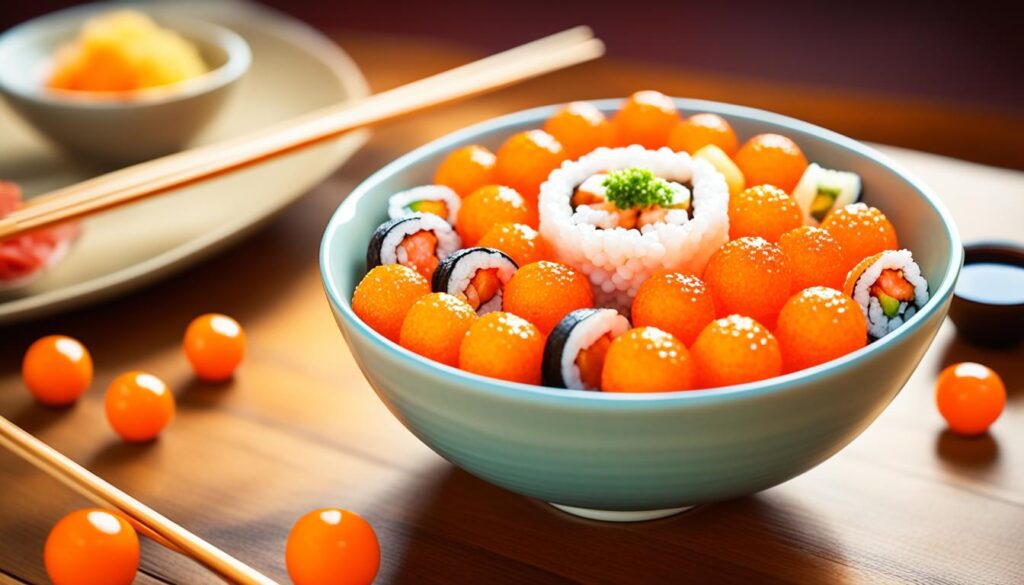 What is the source of masago in Japanese cuisine?